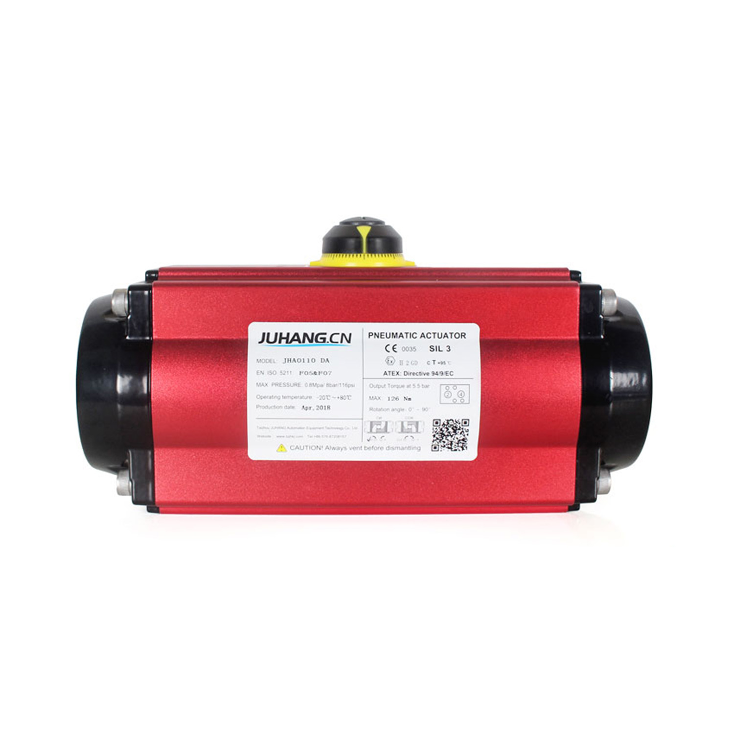 Rak penggerak pneumatik dan pinion double acting jha0110da